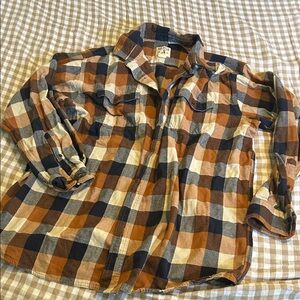 RedHead Checkered Flannel in Brown and Blue